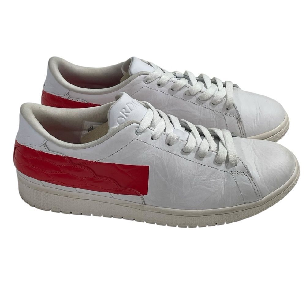 Nike Men's Air Jordan 1 Centre Court Banned White University Red Sail Size 9.5‎